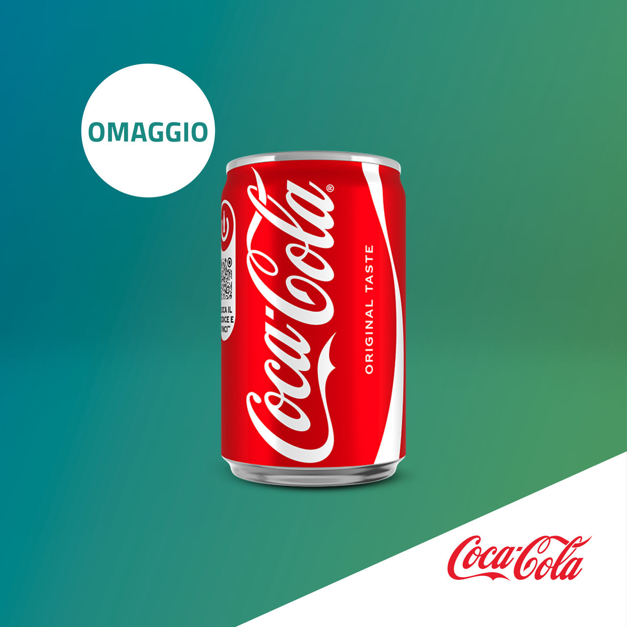 Coca Cola su sfondo verde